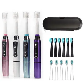 

SEAGO Electric Toothbrush Sonic Adult Battery Teeth brush holder Replacement Brush Heads Waterproof Smart Clean teeth SG910 Gift