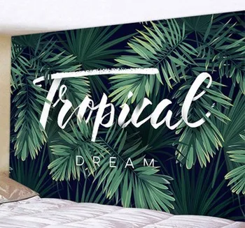 

2019 NEW Tropical Plant Tapestry Wall Hanging Polyester Thin Bohemia Leaf Print Tapestry Beach Towel Cushion 180x230cm