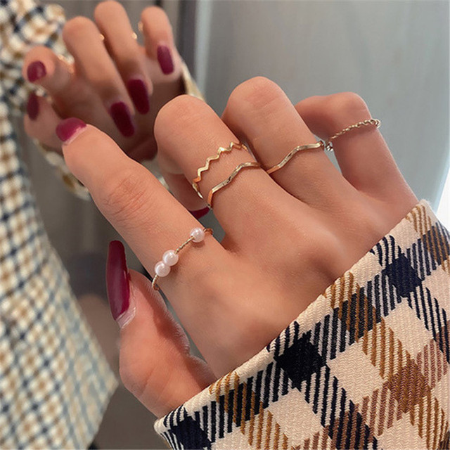 Color Hollowed Heart Shape Open Ring Set Design Cute Fashion Love Jewelry For Women Girl Gifts Adjustable Birthday Party