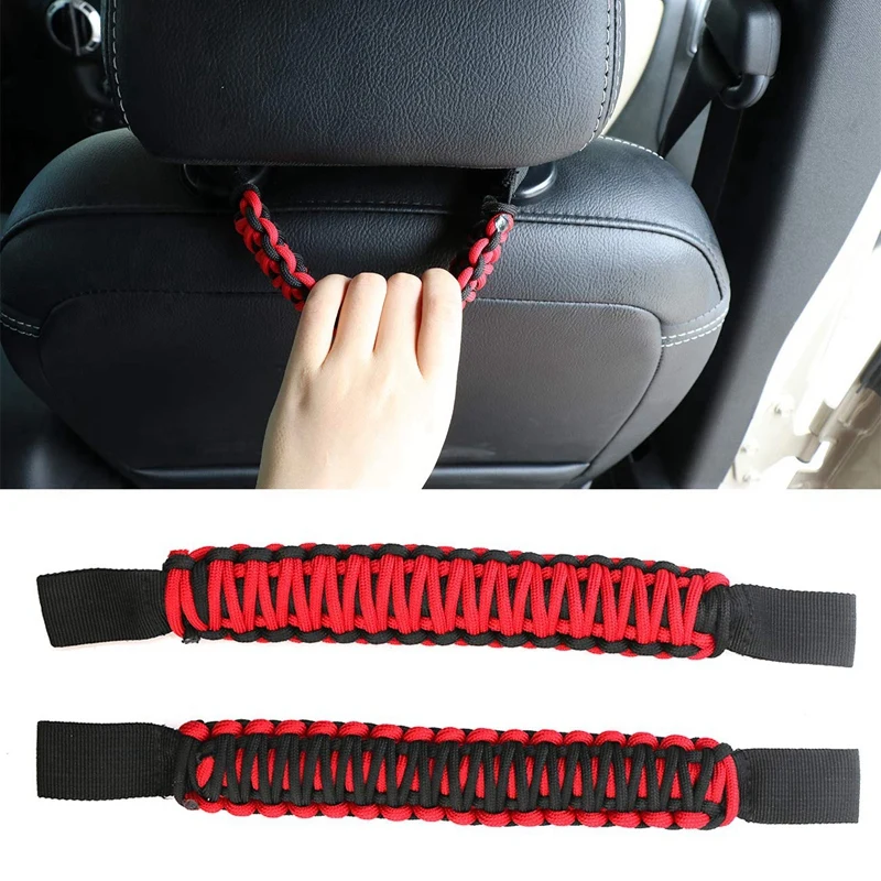 

Headrest Grab Handles Rear Seat Passenger Grip Handles for Jeep Wrangler YJ TJ JK JKU JL SUV or ATV/UTV(2 Pieces)