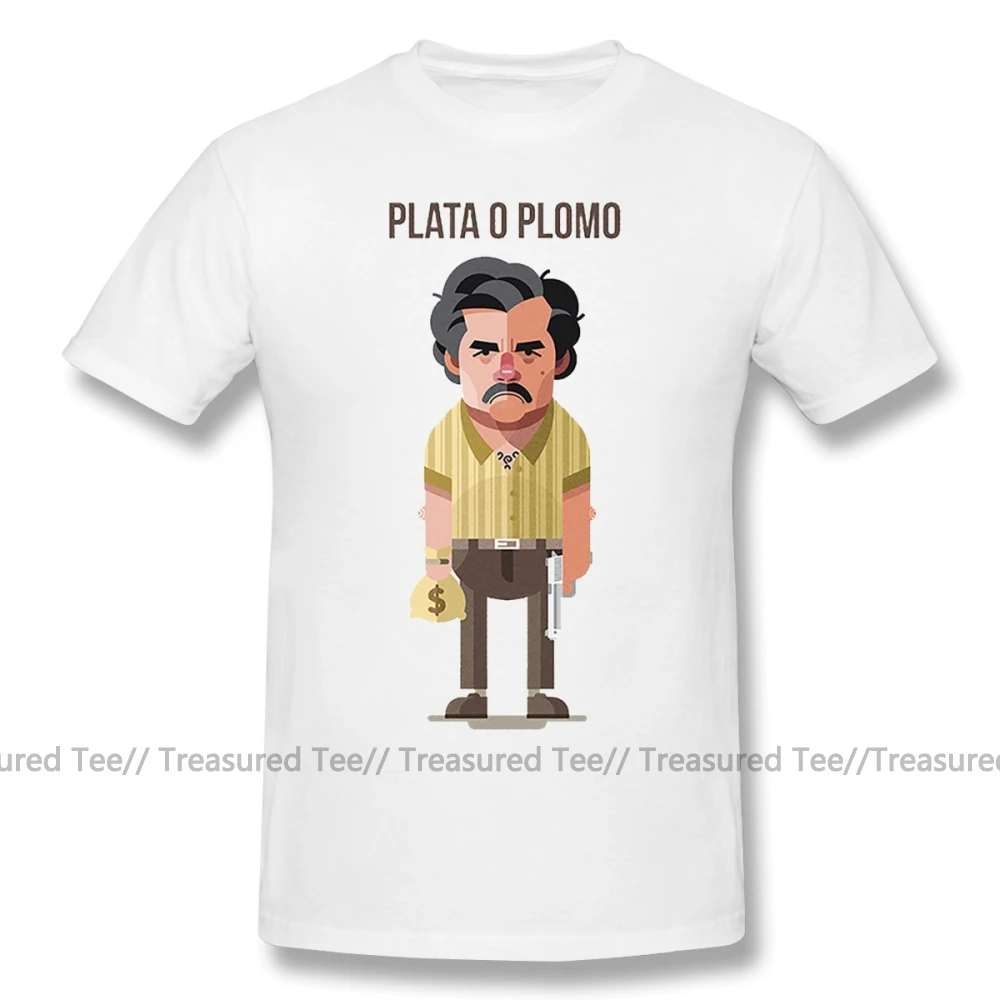 Narcos футболка с мультяшным принтом Narcos футболка хлопок плюс размер футболка Повседневная мужская забавная графическая футболка с коротким рукавом - Цвет: White
