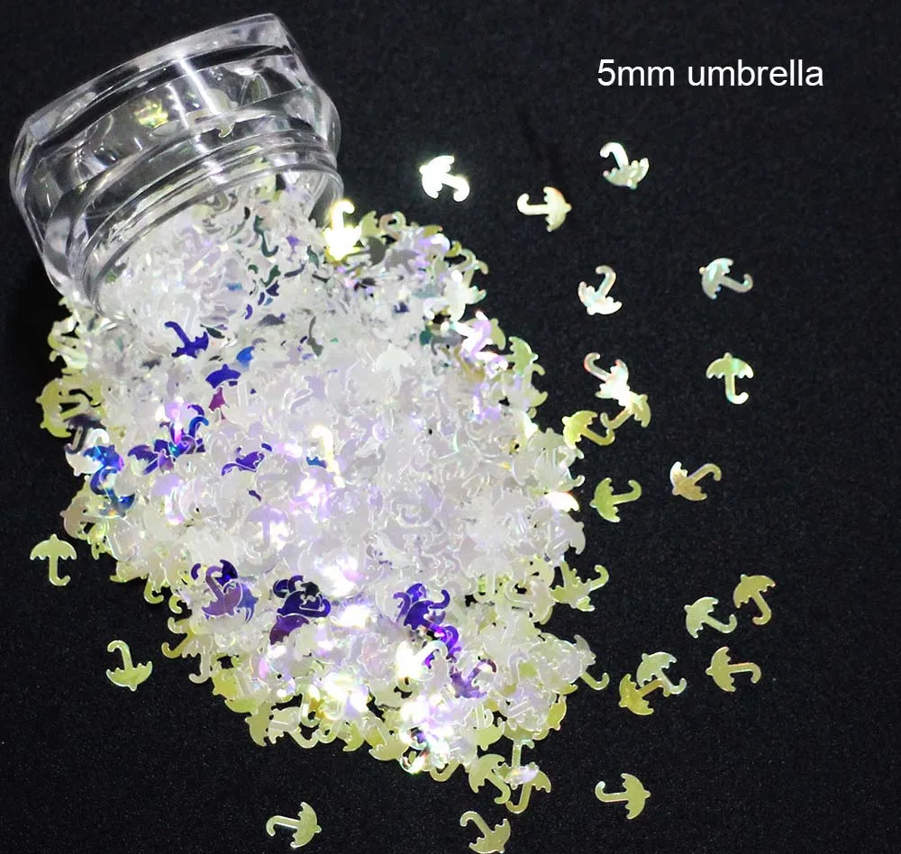 Мышь/алмаз/снежинка/зонтик формы акриловые блестки, синие цвета сияющие ломтики 3D ногтей художественные блестки пайетки