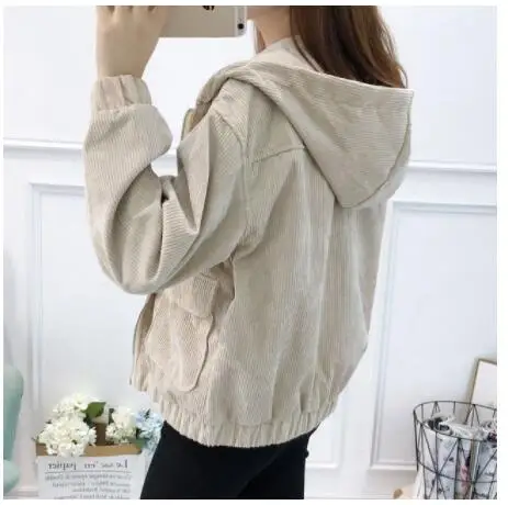 4 Куртка Chaqueta, пальто, одежда, уличная Новинка, Женская куртка с длинными рукавами, верхняя одежда с отложным воротником, коричневое кордовое пальто, куртка - Цвет: 4