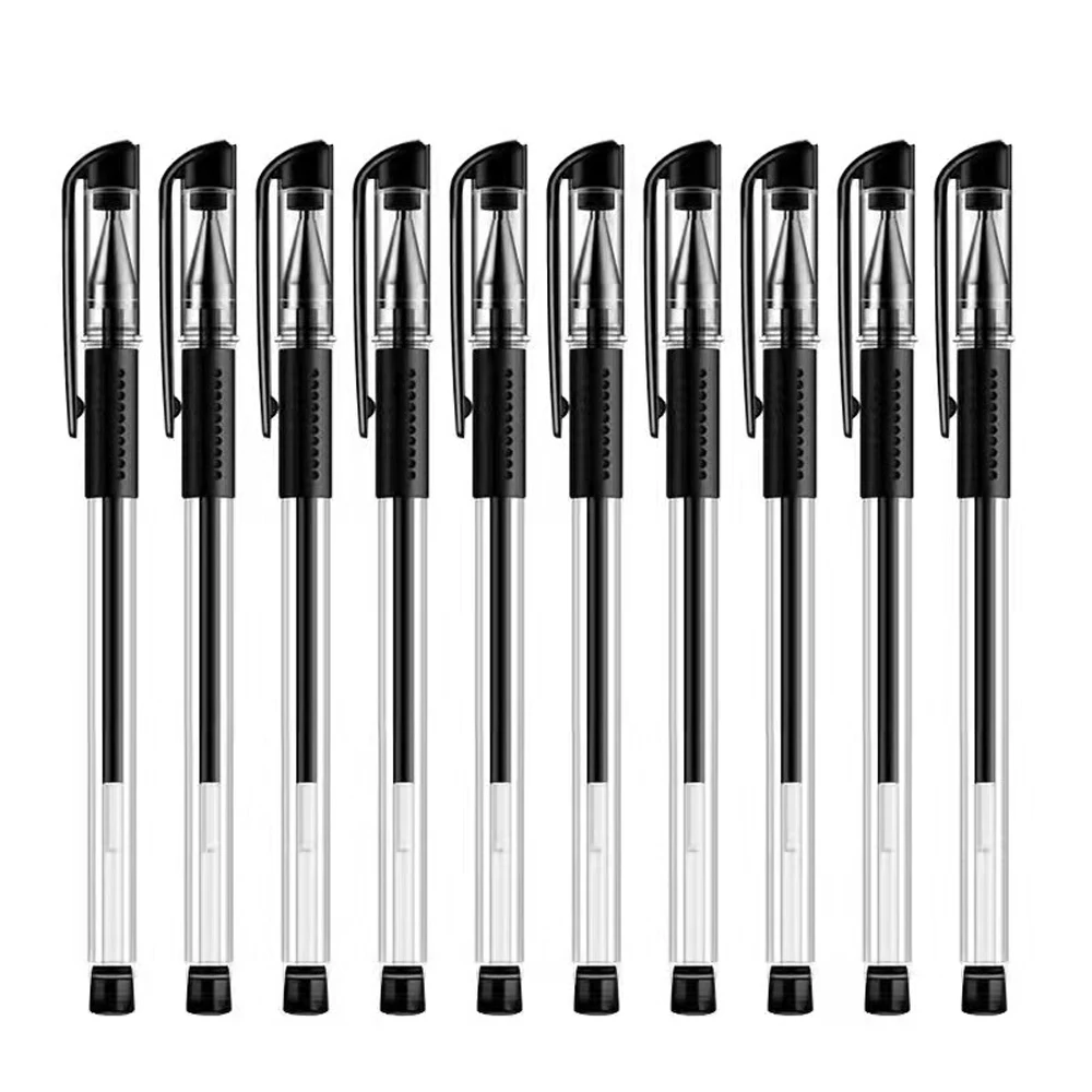 

10Pcs European Standard Gel Pen 0.5mm Bullet Point Black Blue Red Refill Ballpoint Pen Office Stationery Oil-based Carbon Pen