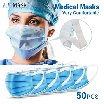 

3 Layer Disposable Surgical Medical Masks Face Mouth Masks Face Protective Dust Filter Safety Meltblown Cloth Medical Masks