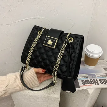 

Women's bags autumn and winter large-capacity rhombus chain bag fashion messenger bag solid color shoulder bag handbag trend