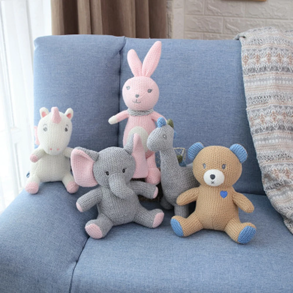 

2020 novel baby elephant rabbit doll cushion plush toy rag doll soothing doll animal pillow doll and accessories baby toys sp350