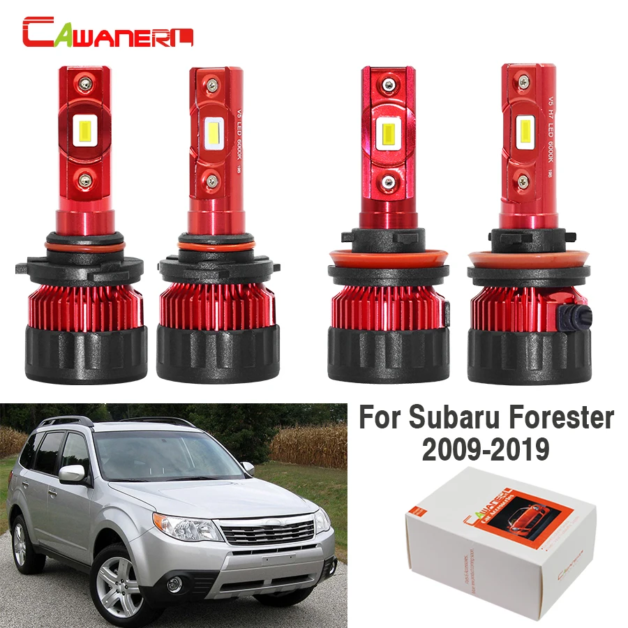Cawanerl 4 X Car LED Headlight Bulb High Beam Low H11 9005 9000LM White 12V Auto Headlamp For Subaru Forester 2009-2019 | Автомобили и