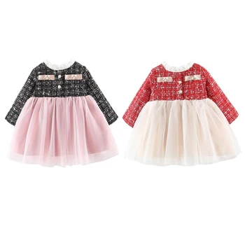 

Baby Girls Long Sleeve Dress Cotton Mesh Princess Dresses Autumn And Winter