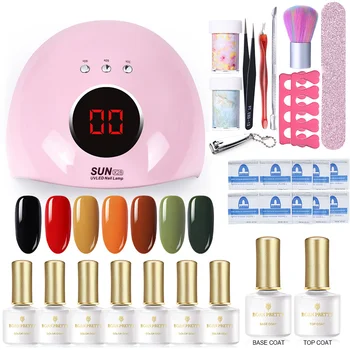

Nail Kit 10pcs Gel Nail Polish varnish with UV LED Lamp of Nail Drill Machine for Set Nail Varnish Kit Nail Art Tools