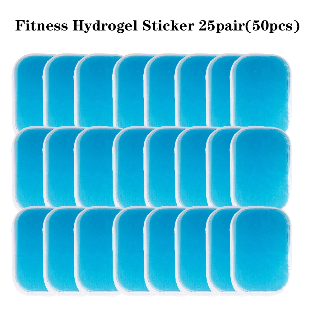 

25pair50Pcs Replacement Fitness Gel Stickers Hydrogel Electrode Pad/Patch For EMS Muscle Training Massager ABS Abdominal Trainer