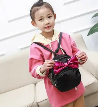 

Children Kids Sequins Bow Backpack School Bag Lovely Kindergarten Backpack Girls Lovely Backpack Casual Travel Girls Backpack