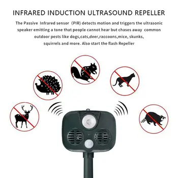 

Solar Outdoor Animal Motion Sensor Ultrasonic Mouse Wild Boar Alarm Repeller environmental protection