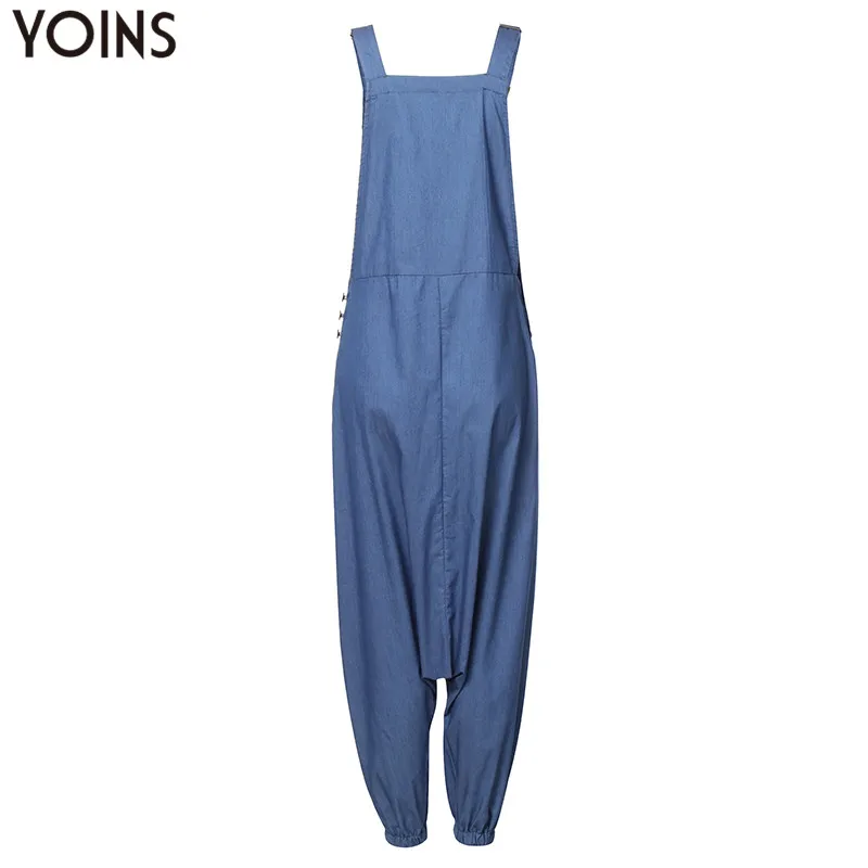 YOINS, широкие штаны, комбинезоны, женский комбинезон размера плюс, Pantalon, модные повседневные свободные Свободные мешковатые комбинезоны с заниженным шаговым швом