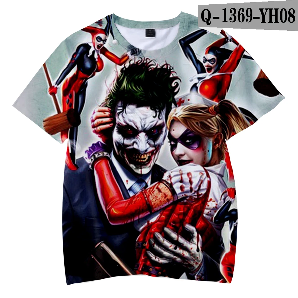 Haha Joker Movies/футболка для мальчиков летняя детская футболка футболки с объемными рисунками для Хэллоуина, топы для мальчиков и девочек, Забавный Джокер, имитация смеха - Цвет: one