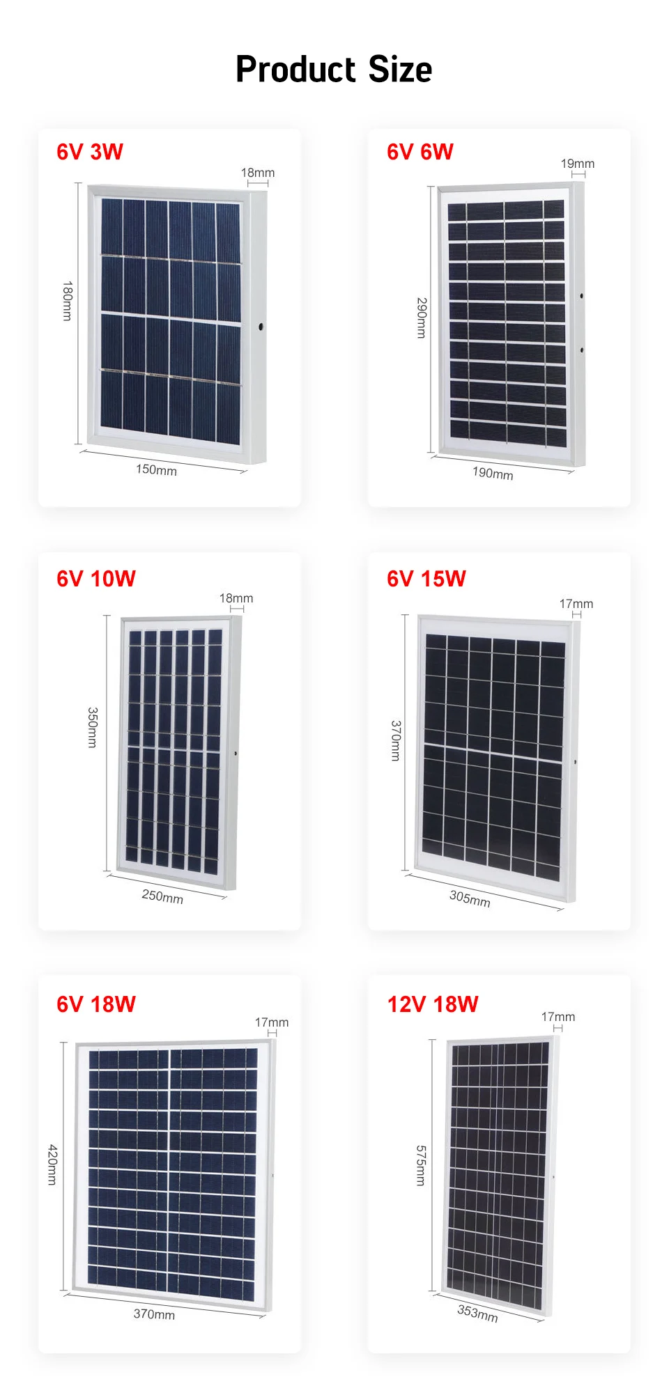 SUNYIMA Painel солнечная панель 6 в 10 Вт 15 Вт фотоэлектрическая солнечная энергия солнечная батарея зарядное устройство поликремния алюминиевый сплав DIY Solars система