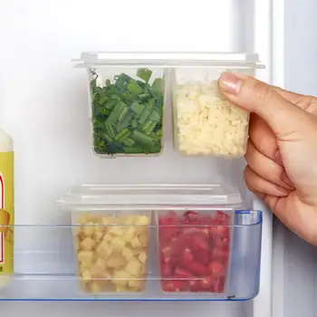 

2pcs Household Refrigerator Storage Container Plastic Food Storage Box