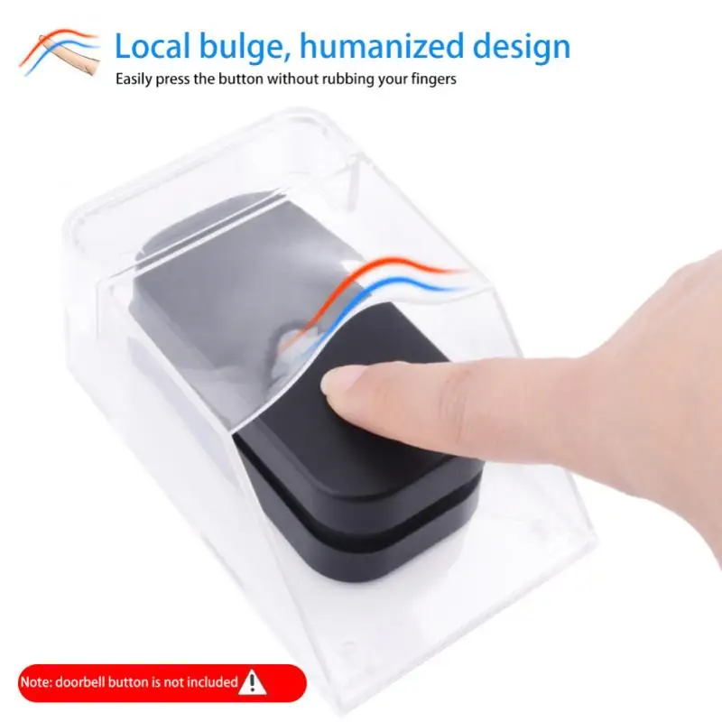 Wireless Doorbell Cover Household Waterproof Cover Wireless Doorbell Door Bell Ring Chime Button Transparent Doorbell Protective Cover Set