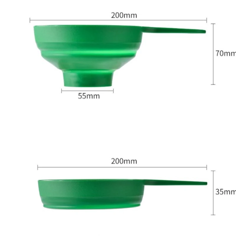 Foldable Silicone Funnel Collapsible Liquid Oil Jam Funnel Wide Mouth Jar Funnel With PP Plastic Handle Canning Kitchen Tools