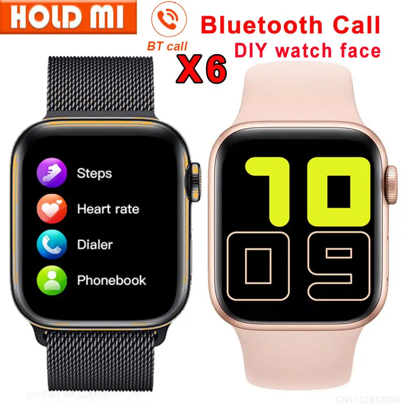X6 Smart Watch Pria Bluetooth Panggilan Musik Bermain Heart Rate Monitor  Ponsel Panggilan Seri 5 Smartwatch VS T500 Iwo 12|Jam Tangan pintar| -  AliExpress