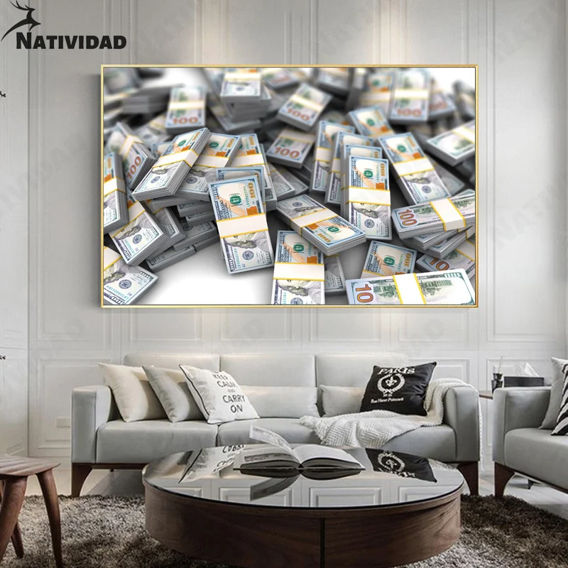 

New Year Limited To Become Rich, Meaning Canvas Painting Wall Art Home Decoration Banknote Picture Print Art Poster Room Decor