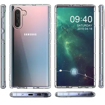 

100pcs/lot Transparent Anti-Knock Air Cushion Crystal TPU Gel Cover For Samsung Galaxy NOTE 10 Plus S10 Plus S9 Plus