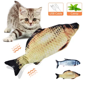 

Pet Cat Fish Toy USB Charging Simulation Electronic Dancing Moving Fish Shape Cats Toy For Cat Kitten Toys Playing Interactive