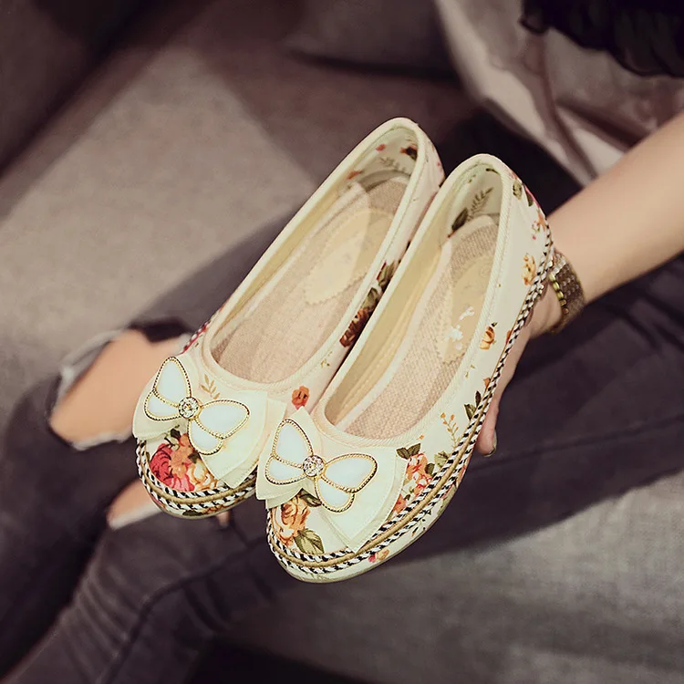 

Jubilee Good Luck Ethnic-Style Cloth Shoes Flat Work Shoes Breathable Shoes WOMEN'S Shoes Flat Heel Shoes Brand