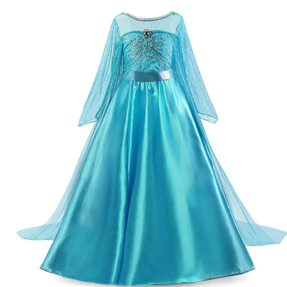 Платье Эльзы для девочек; Детский костюм на Хэллоуин; зимняя одежда для девочек; карнавальные вечерние платья принцессы Анны и Эльзы - Цвет: Dress 7