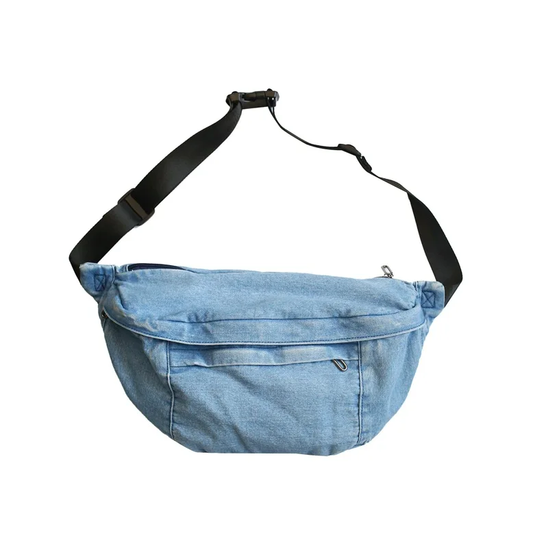 2024 Denim Large Women fanny pack Trending Unisex Men Waist bags Fashion Big Women's belt bag Multi function Casual Chest bag