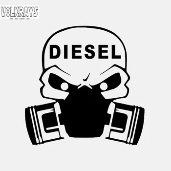 

Volkrays Personality Car Sticker Diesel Gas Mask Accessories Reflective Sunscreen Waterproof Vinyl Decal Black/Silver,14cm*14cm