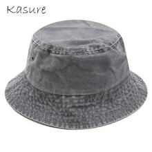 KASURE, унисекс, базовая, одноцветная, мытая, хлопковая, Панама, шляпа для женщин, мужчин, летняя, для путешествий, защита от солнца, рыба, Мужская кепка, уличная Кепка