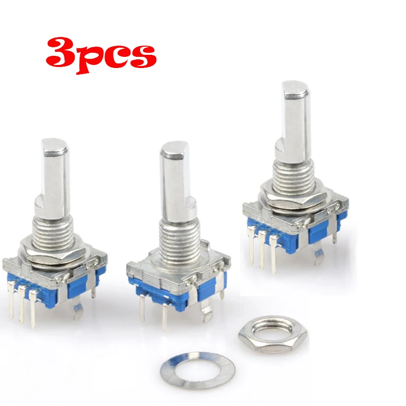 

2pcs/5pcs Rotary Encoder Push Switch 6mm Shaft Diameter Blue Encoder Push Switches 20 Position 360 Degree