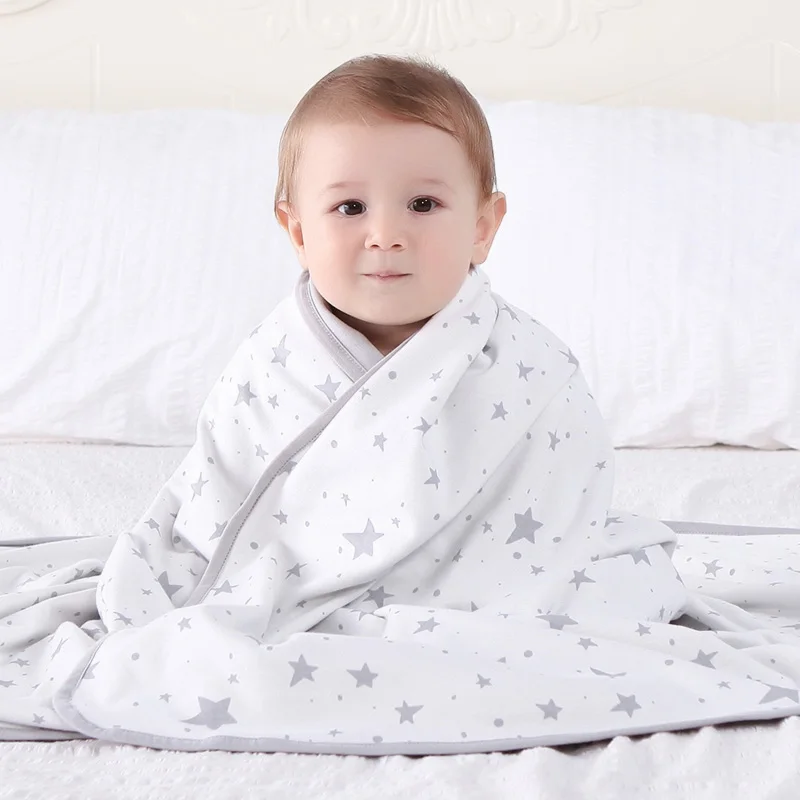 2 Layers Baby Blanket u0026 Swaddling Newborn Thermal Soft Blanket Solid  Bedding Set Cotton Quilt Feeding Towel Scraf 110*140cm - AliExpress