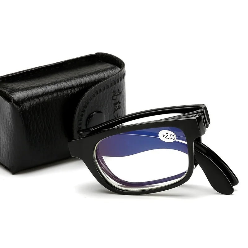 Складные очки для чтения, складные очки для пресбиопии для мужчин и женщин, винтажные компьютерные очки для чтения с чехлом 1,0, 1,5, 2,0, 2,5, 3,0, 3,5, 4,0