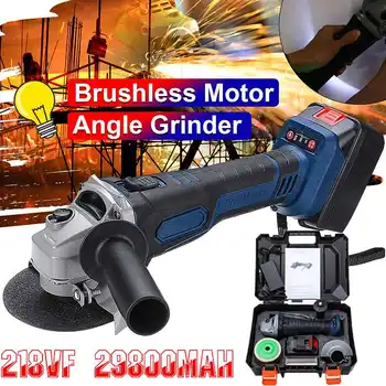 

218VF 29800mAh Rechargeable Cordless Brushless Electric Angle Grinder with 5pcs Polishing Ginding Cutting Disc for Woodworking