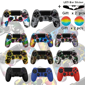 

Camo Silicone Gel Guards sleeve Skin Case For PS4 Controller Grips Cover Case Caps For Playstation 4 Pro/Slim Durable Thumbstick