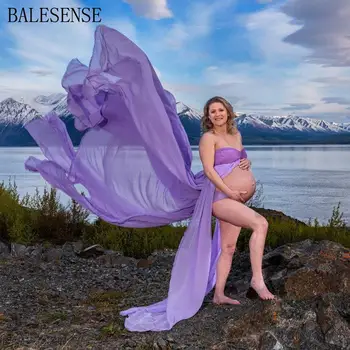 

Maternity Dresses for Photo Shoot Sexy Front Split Long Pregnancy Photography Dress Lace Chiffon Pregnant Women Maxi Gown Dress