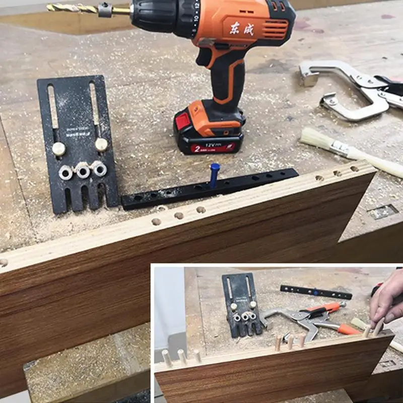 

3 in 1 Woodworking Tool Drill Guide Kit Locator Dowelling Jig for Furniture