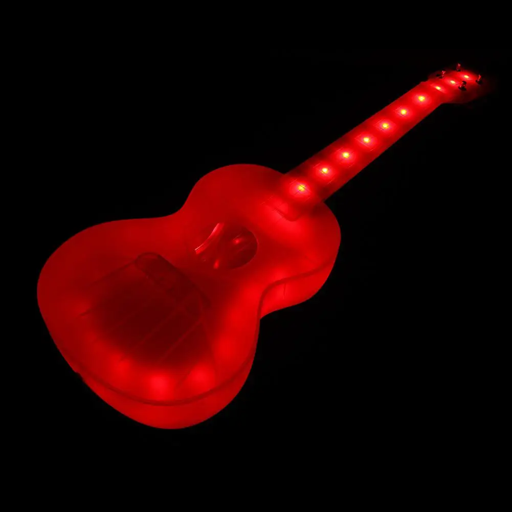 Гавайская гитара 23 дюймов световой миниатюрная гитара укулеле концерт обесцвеченными Смарт звук укулеле дорожная миниатюрная гитара укулеле-анти-сломанный ПК мини Гавайи Гитары с сумкой в комплекте