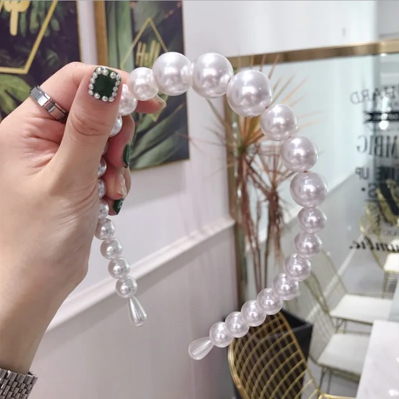 

Fashion hair accessories women versatile temperament bride size pearl beaded U-shaped headband headband girl hair band headwear