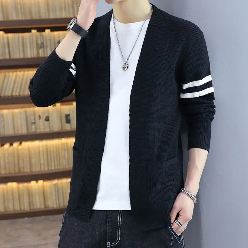 

Cardigan Sweater knitwear men's spring and autumn slim fit young students versatile jacket