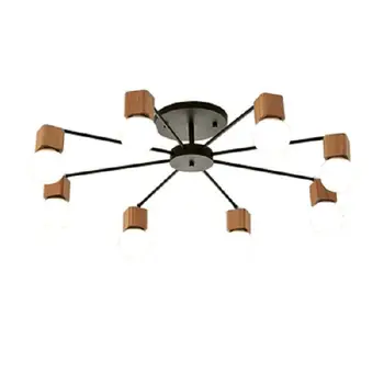 

Modern wood LED ceiling chandelier Black White living room bedroom children's room ceiling lustres lamp lustre home lighting
