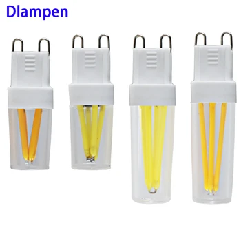 

led filament bulb light G9 110v 220v dimmer 2W 3W candle spotlight dimmable Cob Glass Body Ultra Bright Replace Halogen bulbs