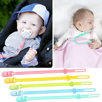 

Adjustable Silicone Baby Pacifier Nipple Soother Clip Chain with Anti-lose Buckle Infant Feeding Nipple Holder Leash Straps