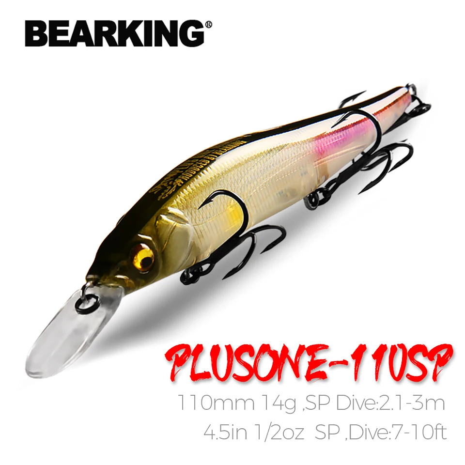 BEARKING новые рыболовные приманки разные цвета minnow crank 11 см 14 г вольфрамовая весовая