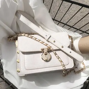 

Crocodile pattern Square Crossbody bag 2020 New Quality PU Leather Women's Designer Handbag Lock Chain Shoulder Messenger Bag
