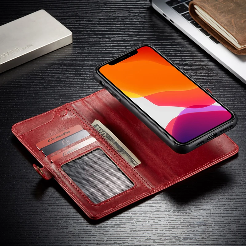 CaseMe роскошный для Iphone 6S 7 8 Plus X XS XR из натуральной кожи многофункциональный флип чехол-портмоне для карточек для Iphone 11 Pro Max сумка для телефона