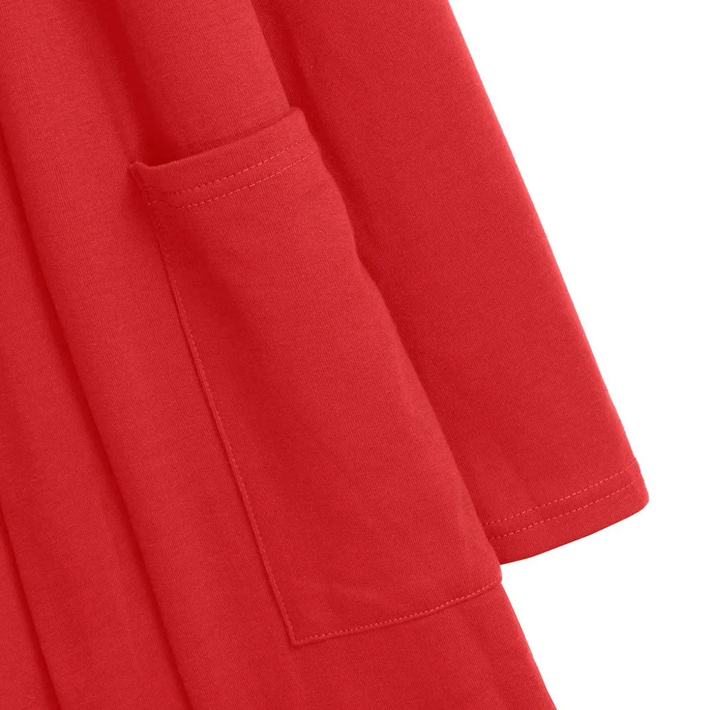 JAYCOSIN Cardigan Women Long Sleeve Coats New Female Elegant Pocket Outerwear long cashmere double pocket Front Cardigan Open 1