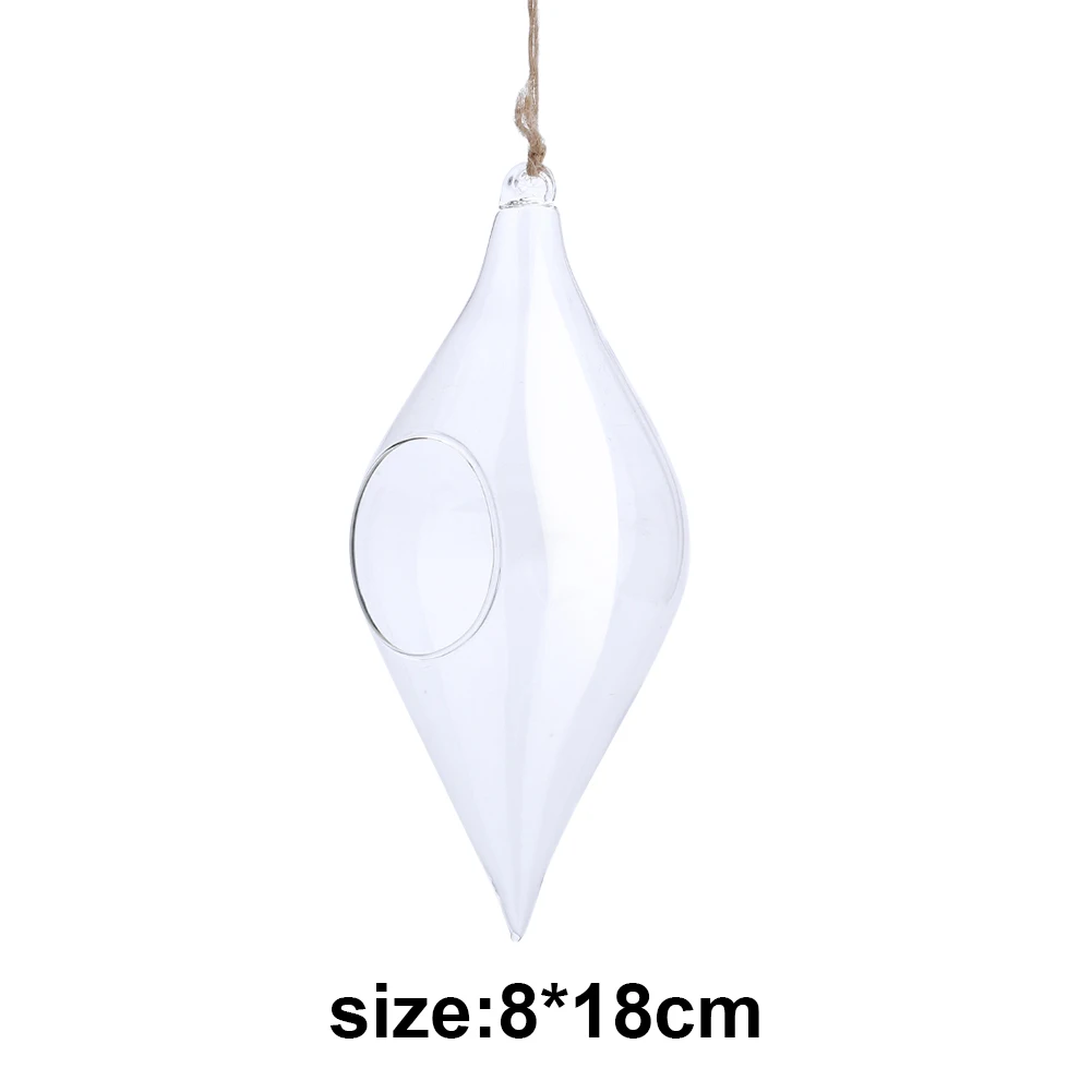 Hanging Glass Vase Hanging Terrarium Hydroponic Clear Container Indoor Office